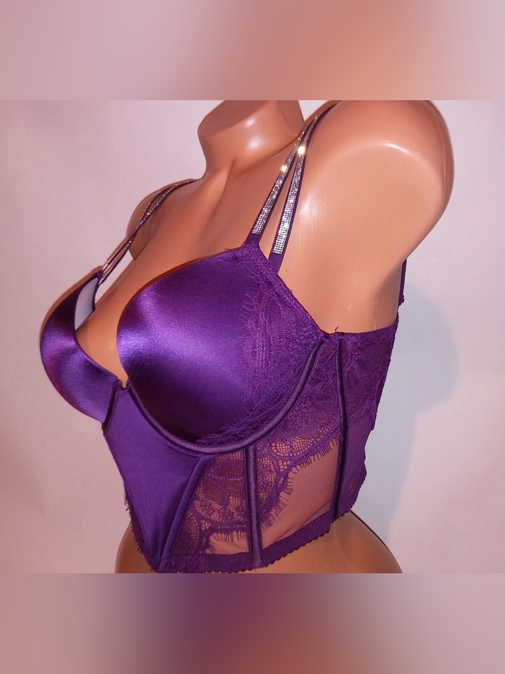 Victoria's Secret Purple Longline Push-Up Bra - Picture 4 of 9